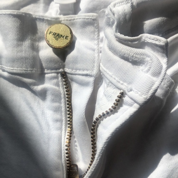 Le Skinny De Jeane Blanc White Distressed Jeans by Frame Denim Size 27 - Picture 10 of 16